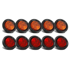 Partsam front view of 2 inch round marker light showing lens and housing for easy identification