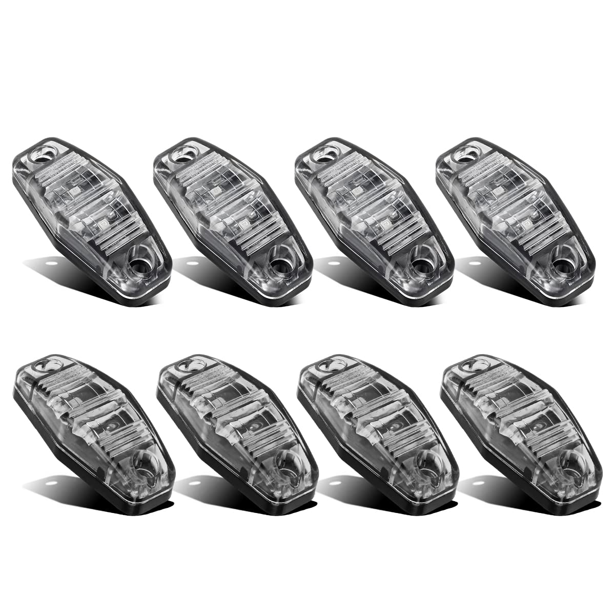 Partsam front view clear lens showing compact oval design and visibility benefit