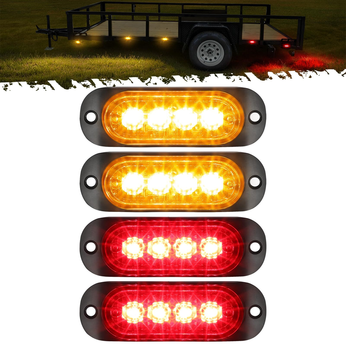 Partsam front view of 3.4-inch marker lights showing compact design and bright benefit