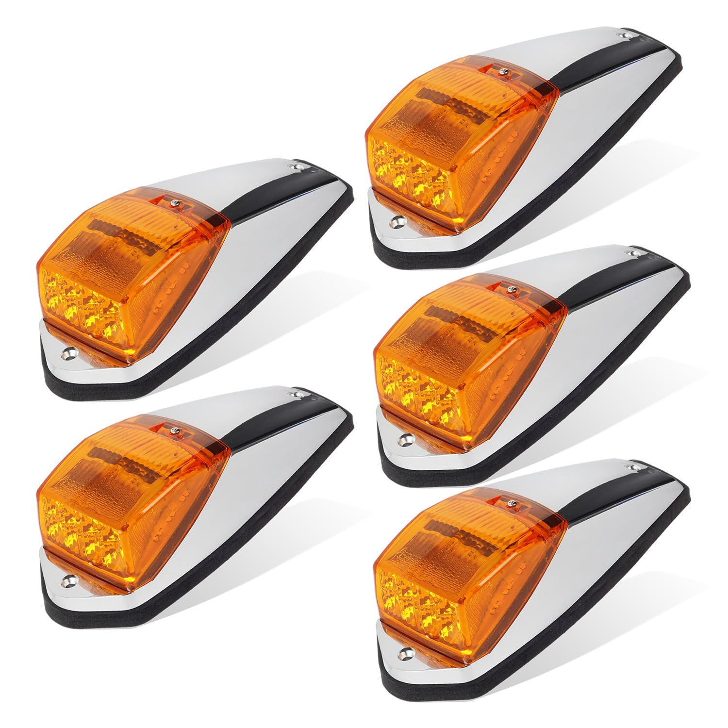 Partsam front view amber cab marker showing clear lens and bright visibility