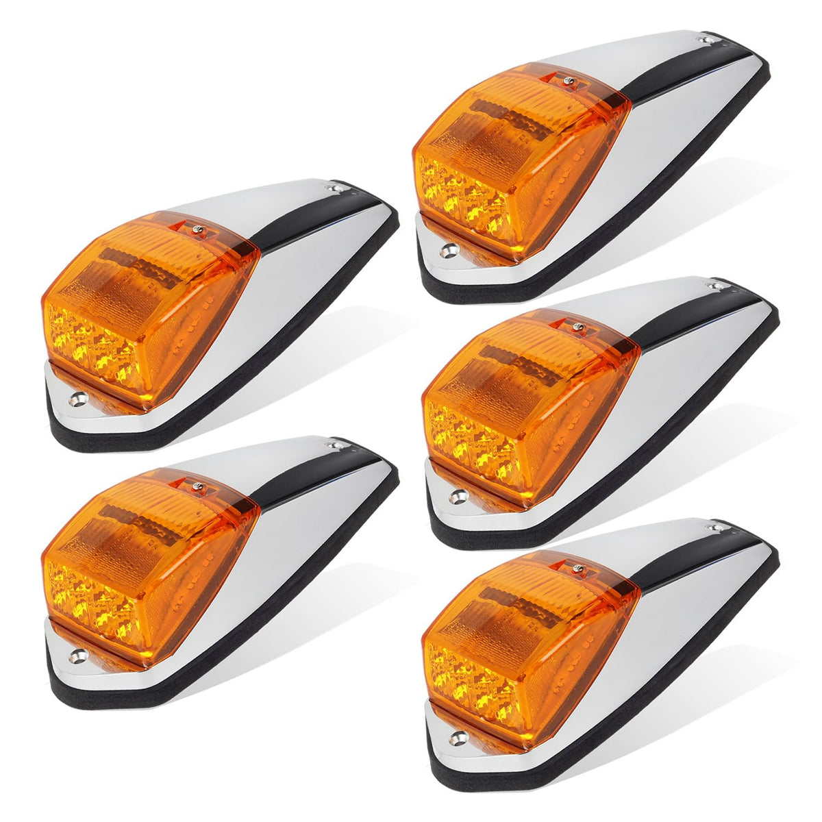Partsam front view amber cab marker showing clear lens and bright visibility