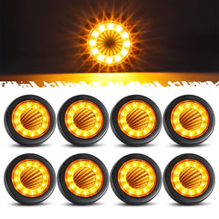 Partsam front view amber marker light showing bright visibility benefit