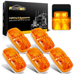 Partsam front view amber marker light showing bright, compliant illumination