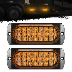 Partsam front view amber marker pair showing bright LEDs for improved visibility