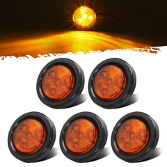 Partsam front view amber round marker light showing clear lens and solid build benefit visibility