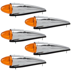 Partsam front view chrome torpedo lights showing sleek housing and visibility