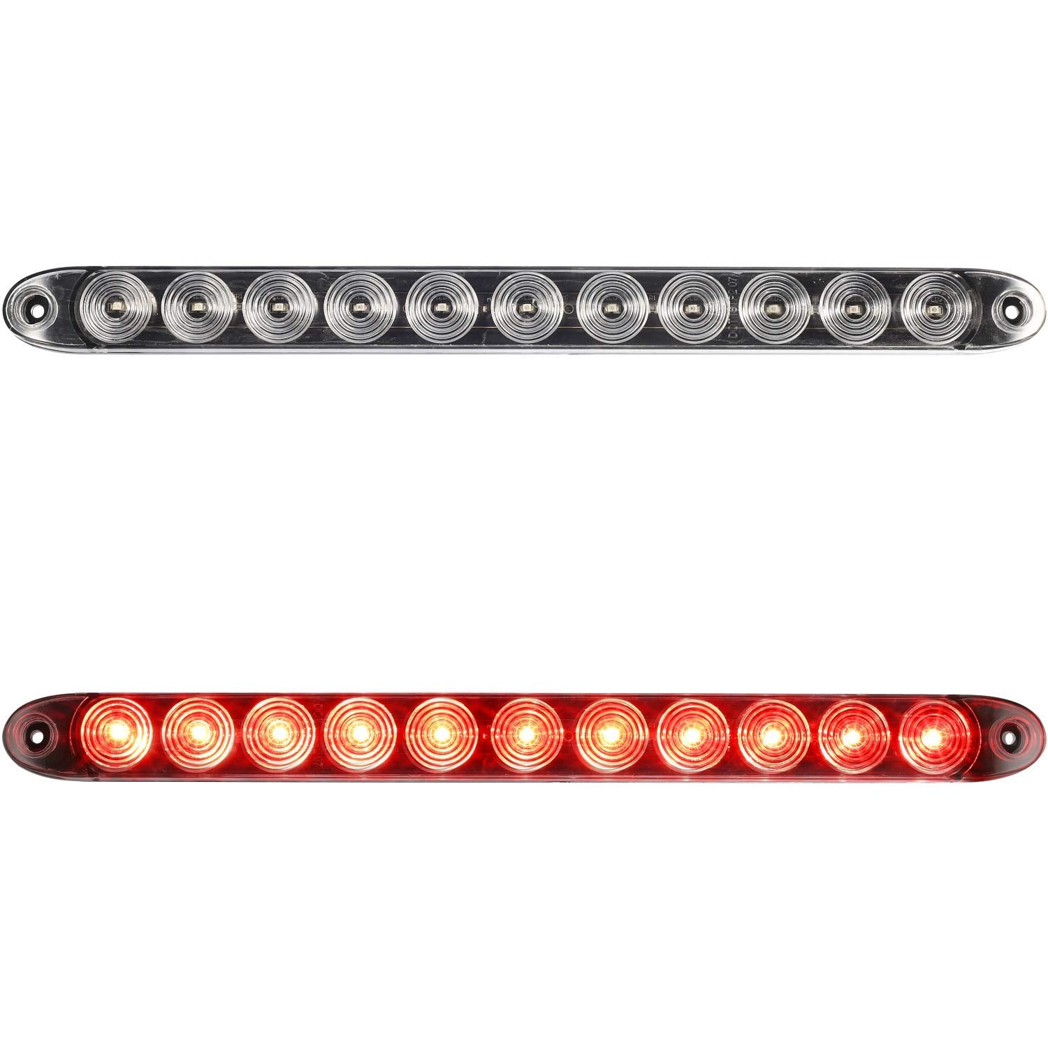 Partsam front view clear lens 15-inch light bar showing visibility benefit