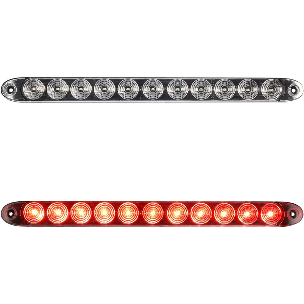 Partsam front view clear lens 15-inch light bar showing visibility benefit