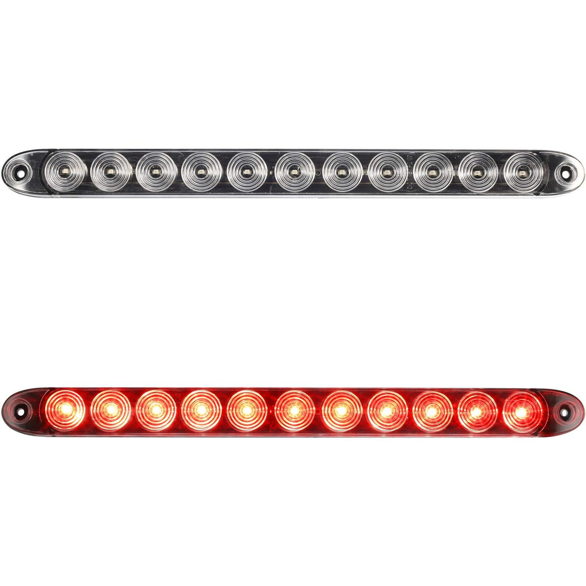 Partsam front view clear lens 15-inch light bar showing visibility benefit