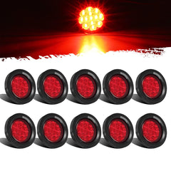 Partsam front view of ten red LED markers showing compact, DOT-approved visibility