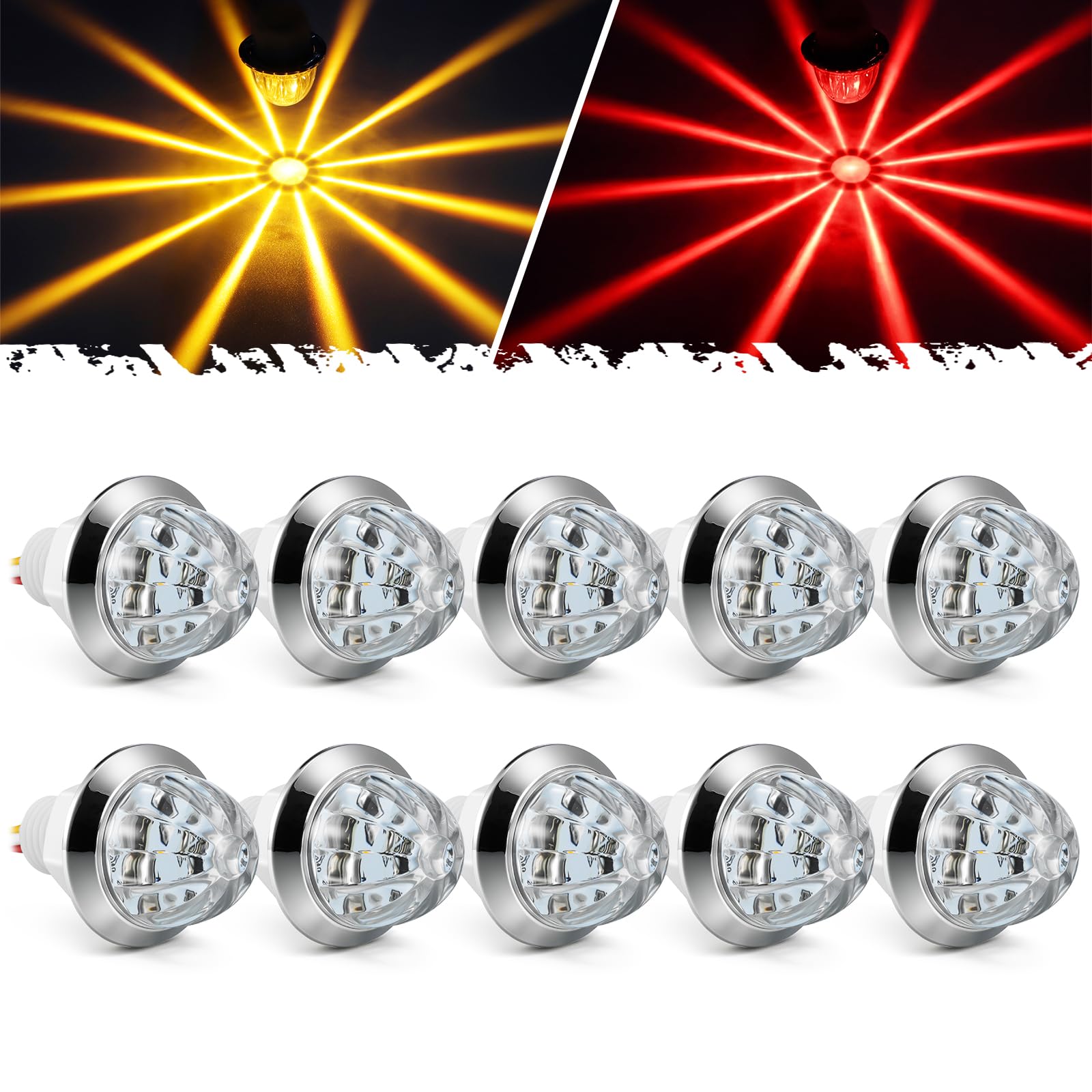 Partsam front view of ten packaged mini watermelon lights showing compact kit and value