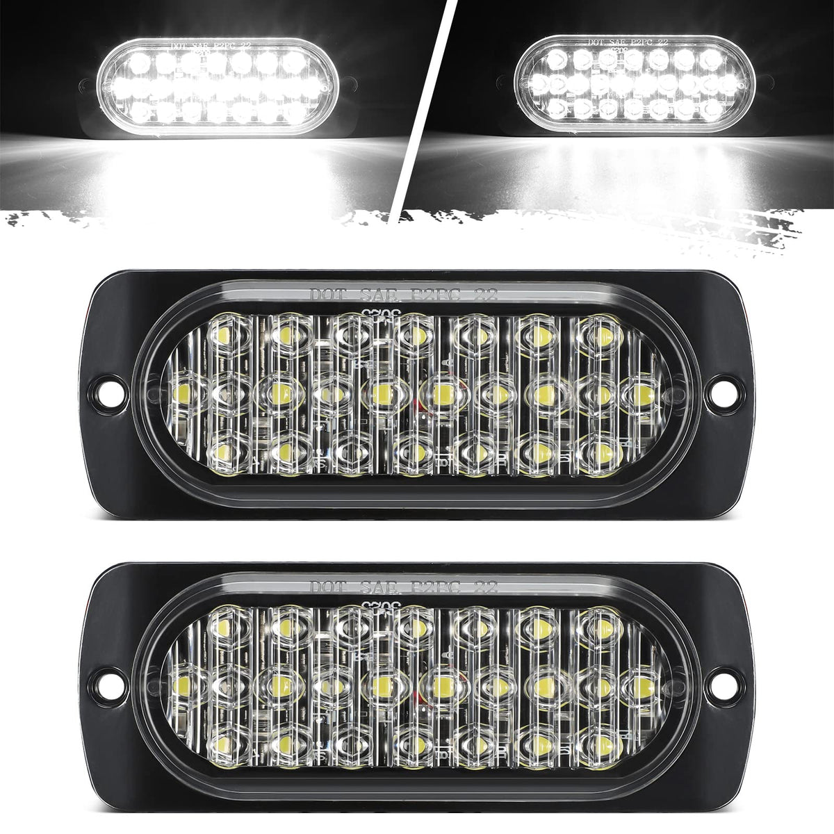 Partsam front view showing full light face and bright clarity for safer visibility