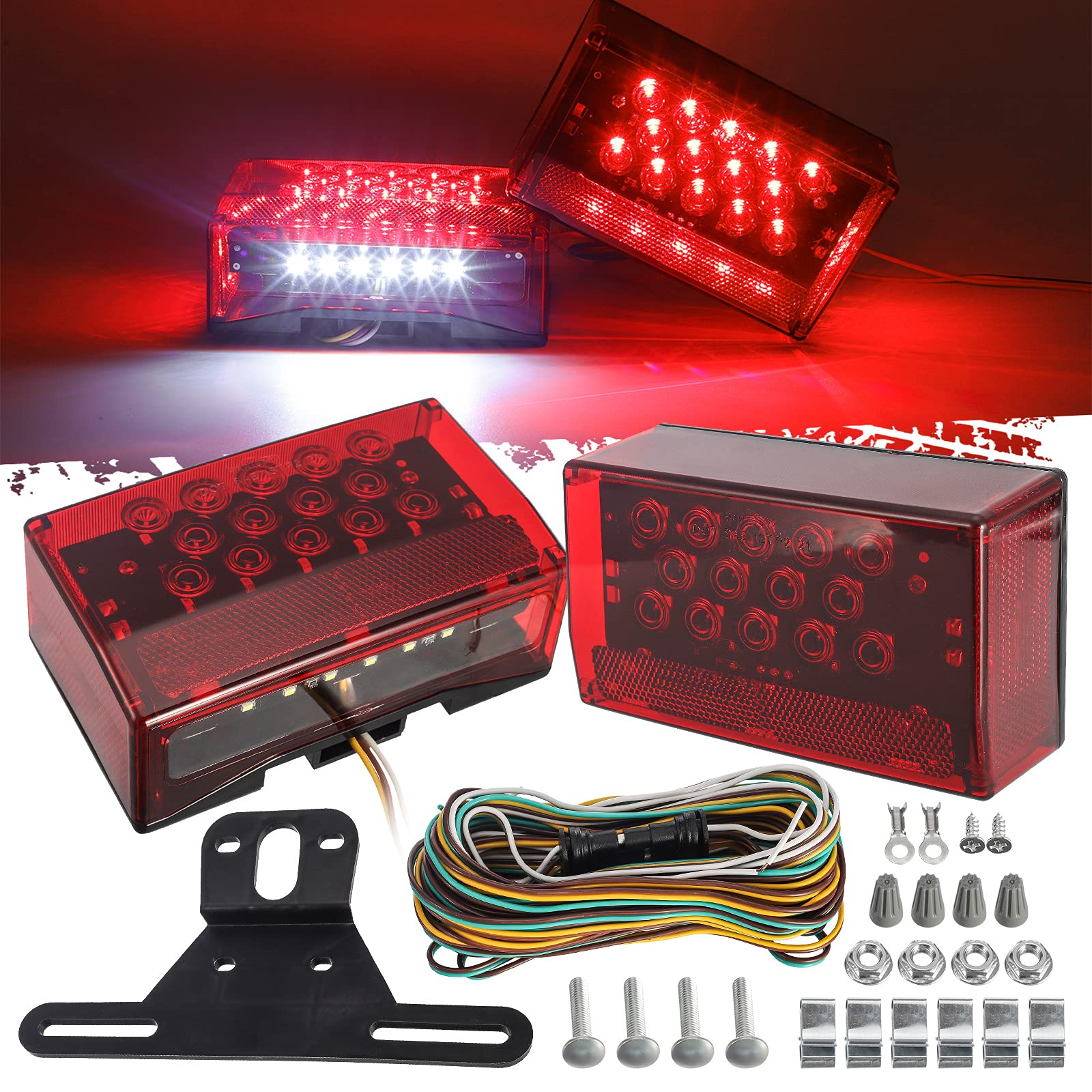 Partsam front view of rectangular tail light showing durable sealed housing