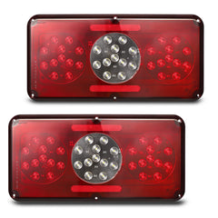 Partsam front view of rectangular tail light showing bright LEDs and clear signaling