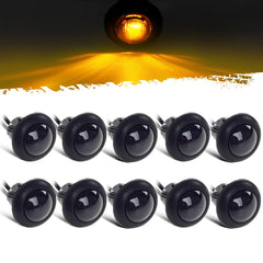 Partsam front view of amber LED marker light showing compact design and improved visibility