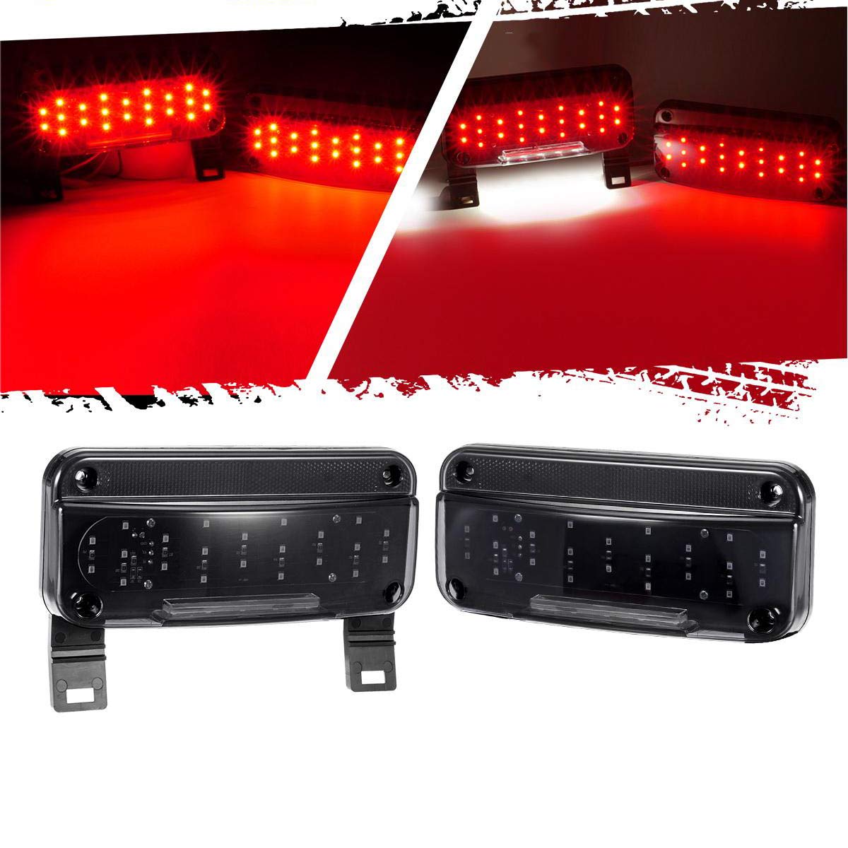 Partsam front view tail lights pair showing compact smoke lens and clear output benefit