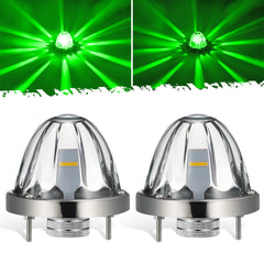 Partsam front view green watermelon LED marker light showing clear lens benefit