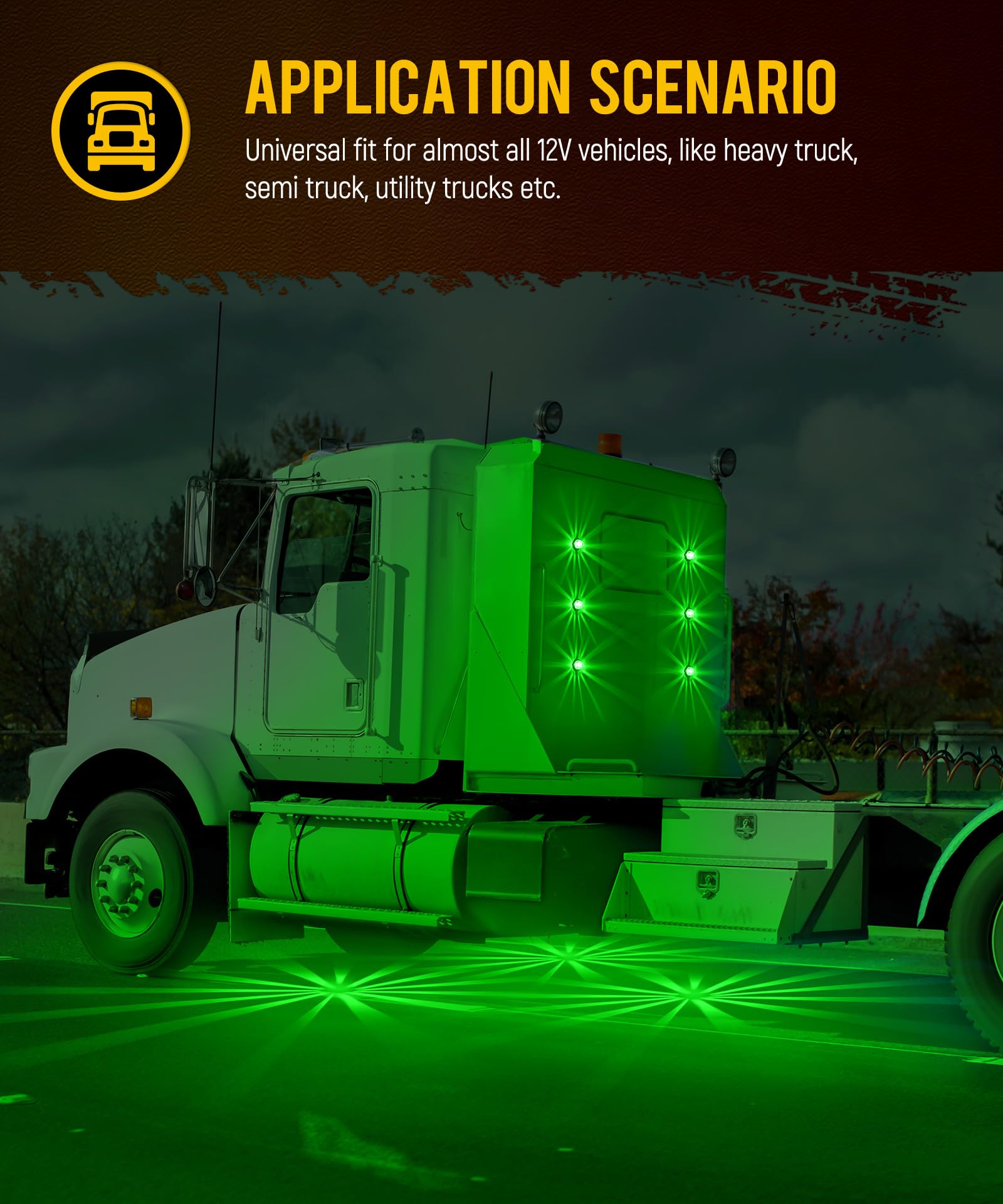 Partsam illuminated at night demonstrating high-visibility turn signal