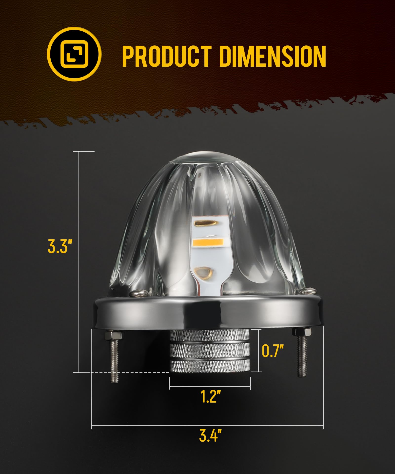 Partsam installed on Kenworth bumper for improved nighttime visibility benefit