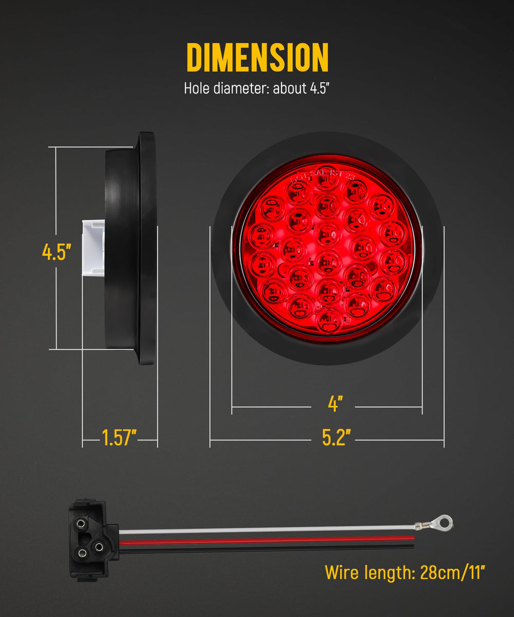 Partsam round light installed on trailer demonstrating easy flush-mount retrofit