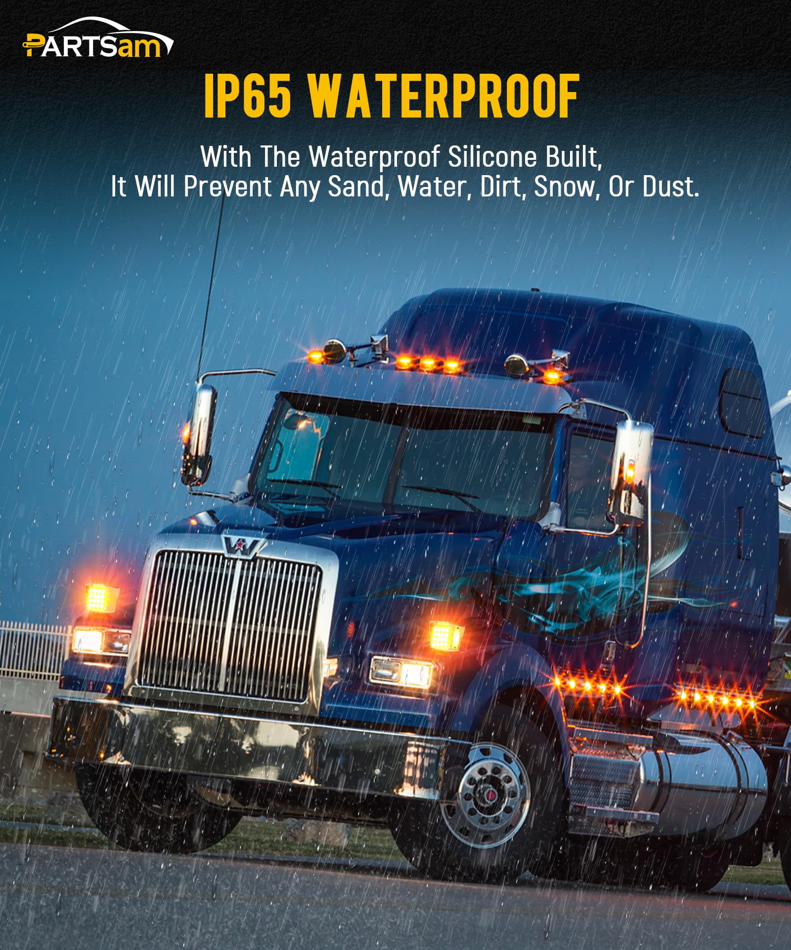 Partsam light installed on truck fender demonstrating improved visibility and polished look