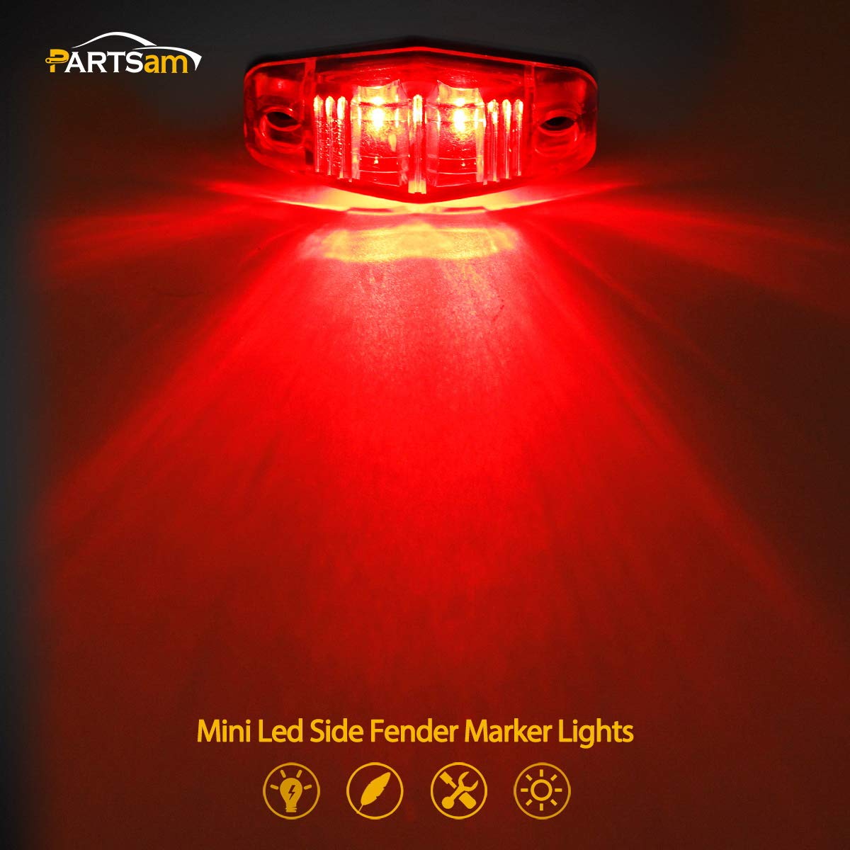 Partsam close-up of LED lenses highlighting bright diodes and efficient output