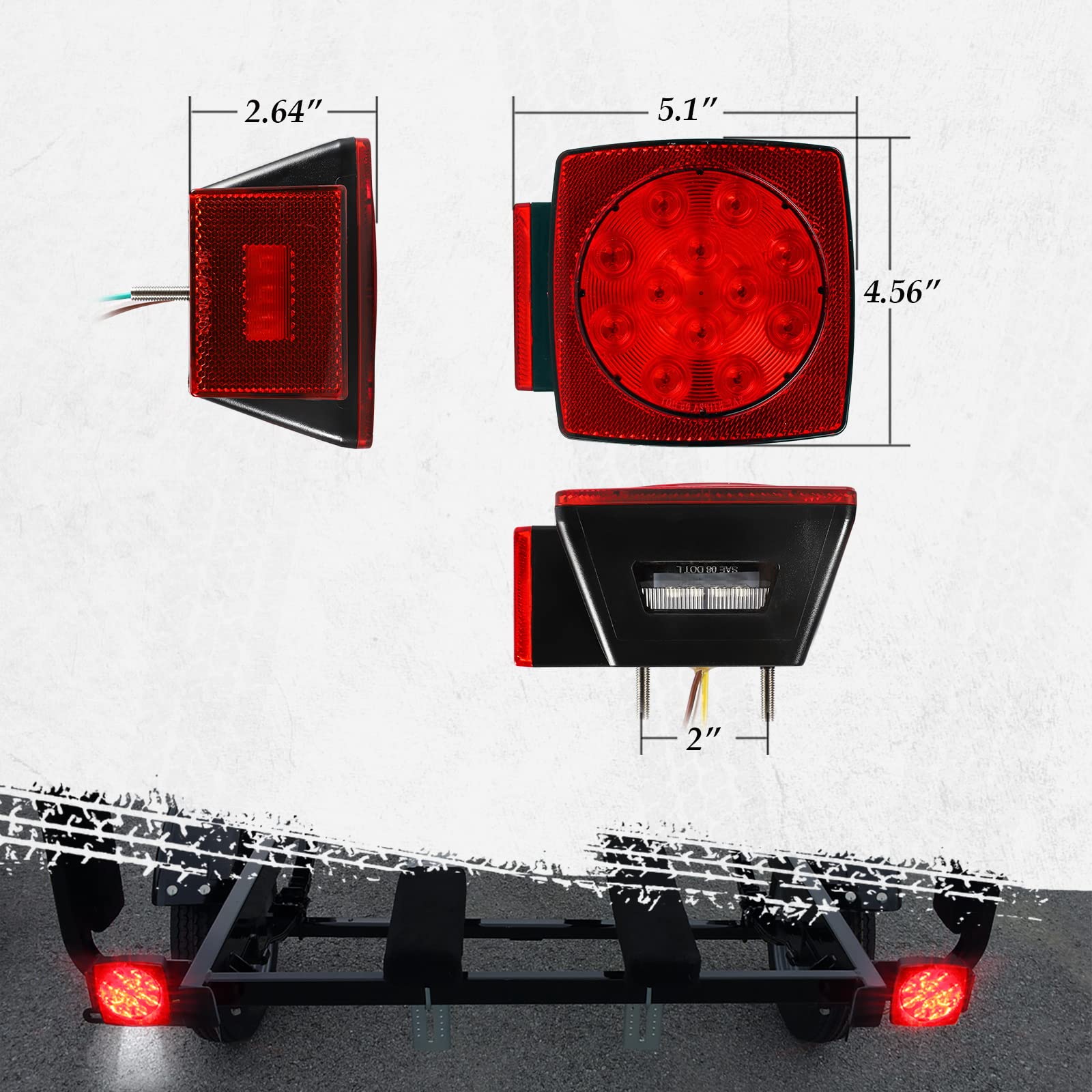 Partsam white LED license illuminator close-up for clear plate lighting