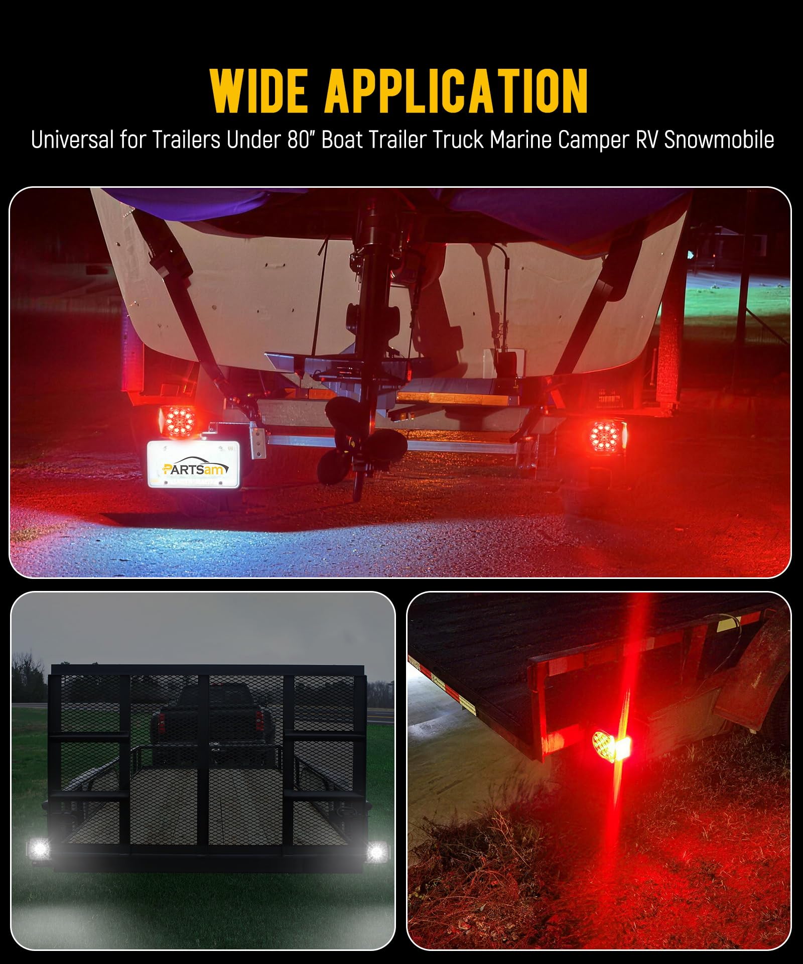 Partsam left unit illuminated showing license plate and reverse light clarity