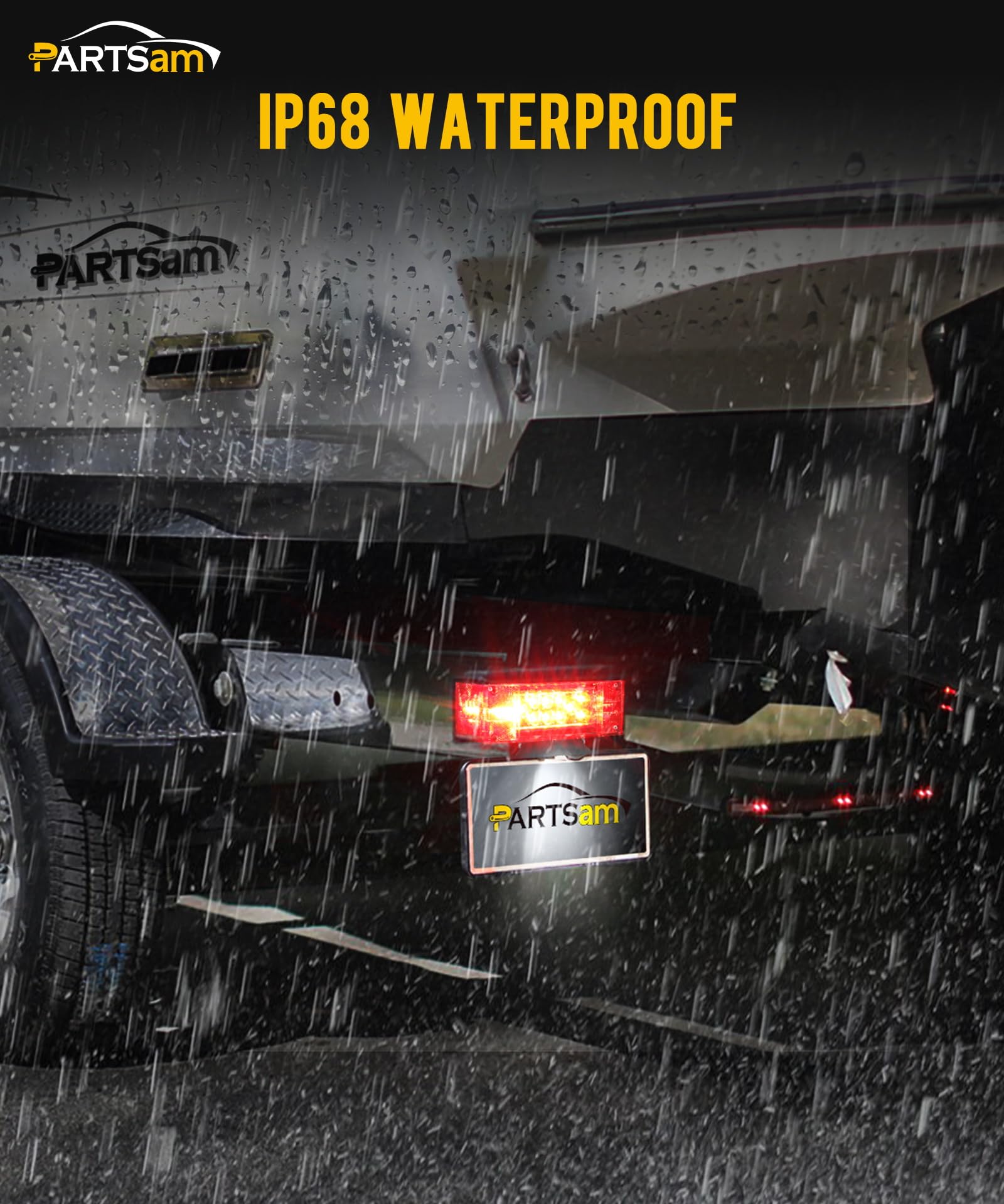 Partsam license plate light illuminated on driver-side for legal visibility