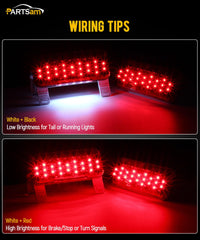 Partsam white license plate lamp illuminating plate for legal visibility