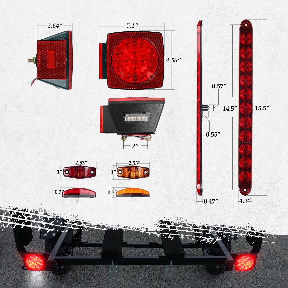 Partsam lights installed on trailer demonstrating improved rear visibility and safety