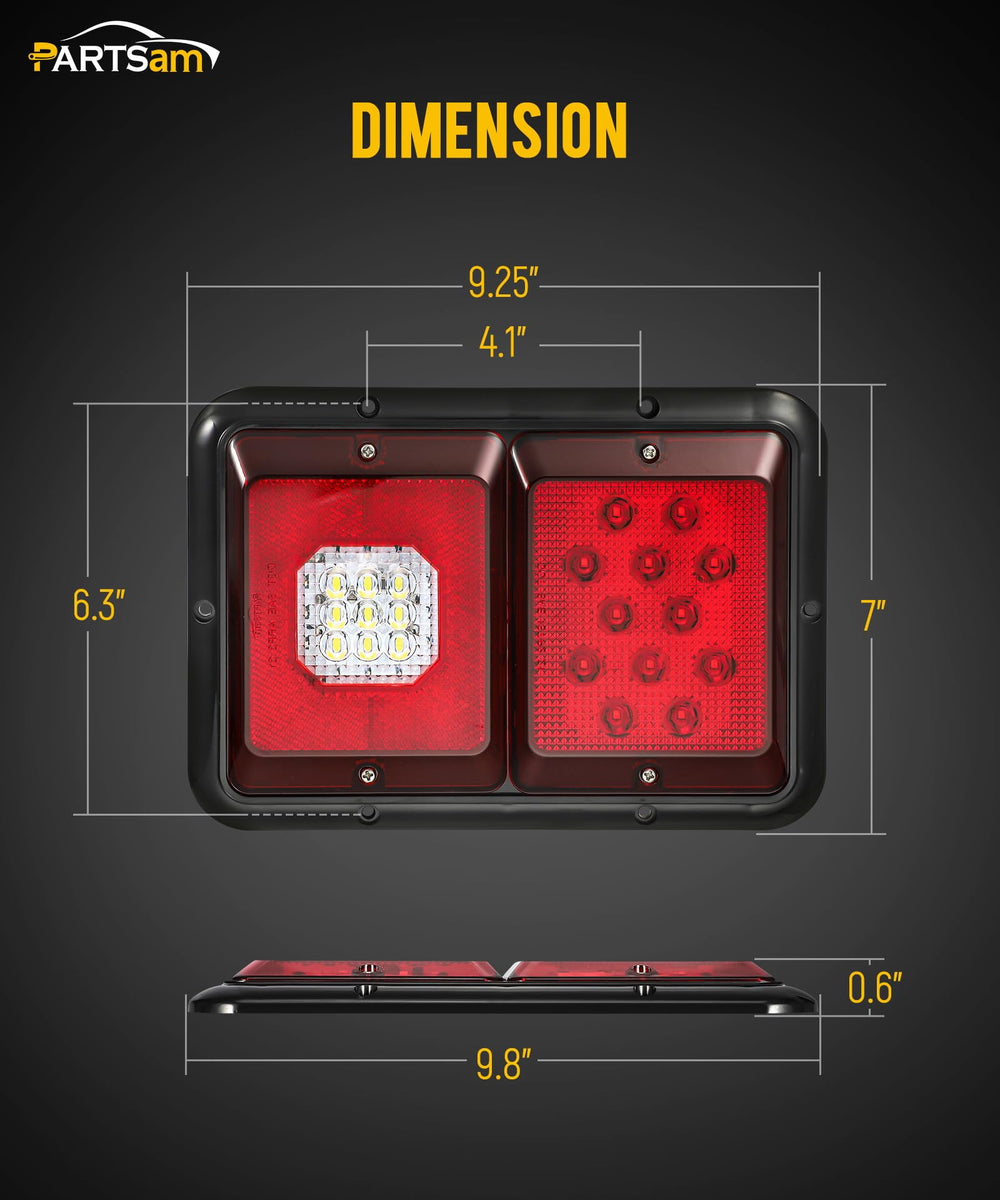Partsam illuminated on an RV at night emphasizing bright LEDs and clear reverse light