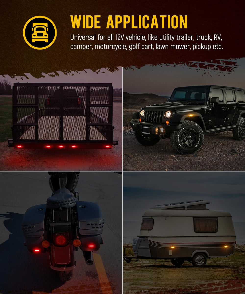 Partsam evening RV scene showing lights improving roadside visibility and safety