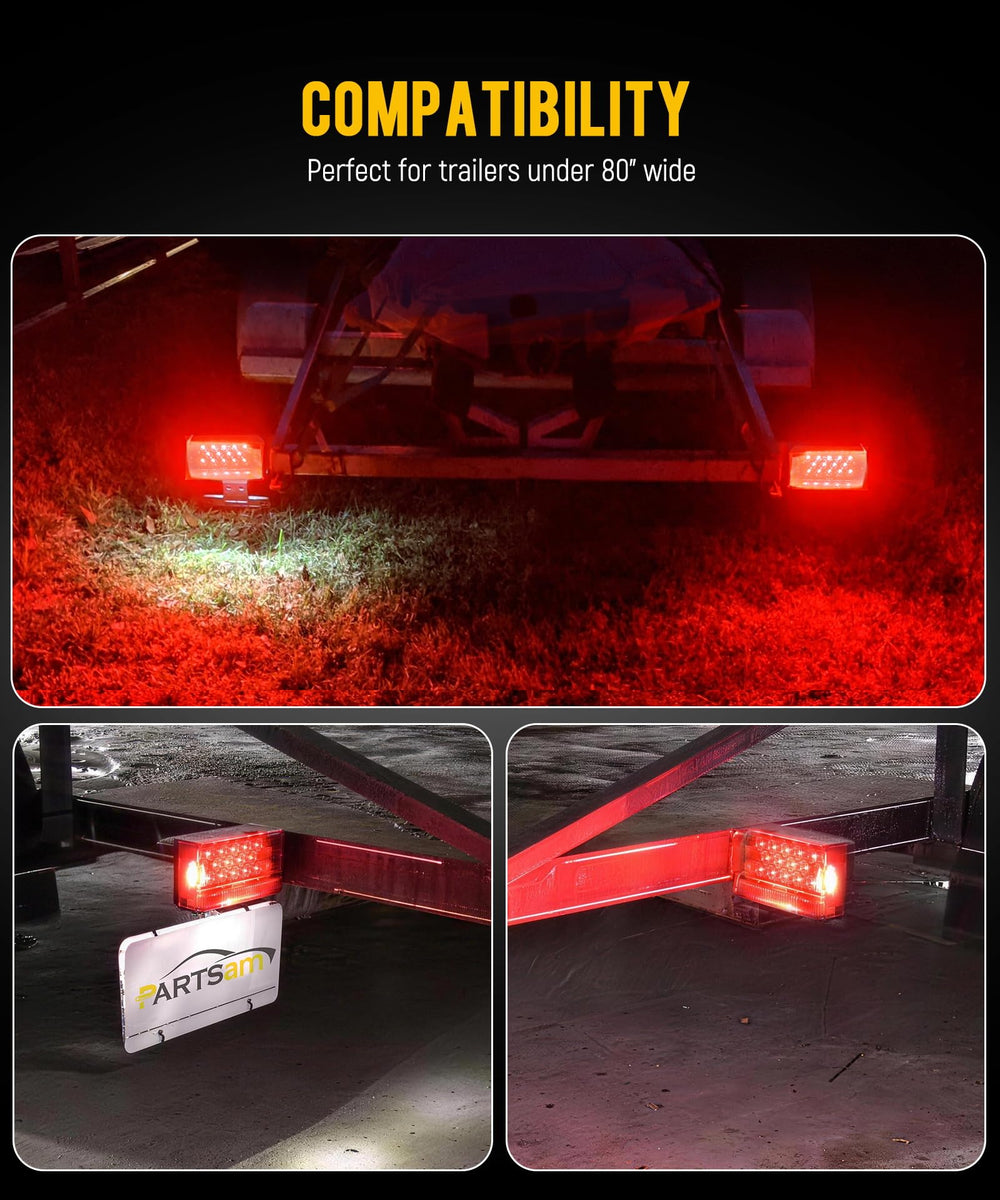 Partsam illuminated tail lights at night improving visibility