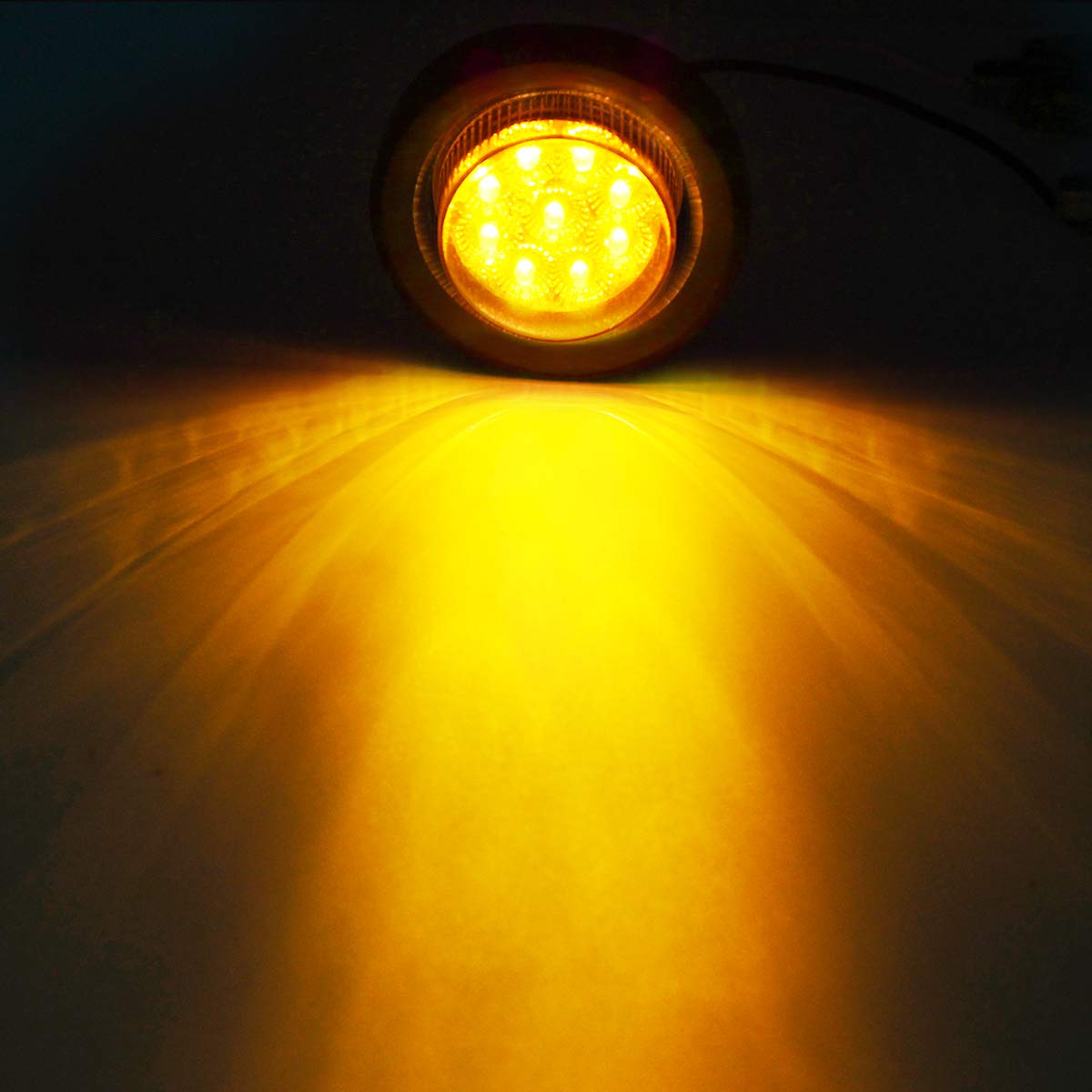 Partsam lights mounted on an air cleaner light bar improving night visibility