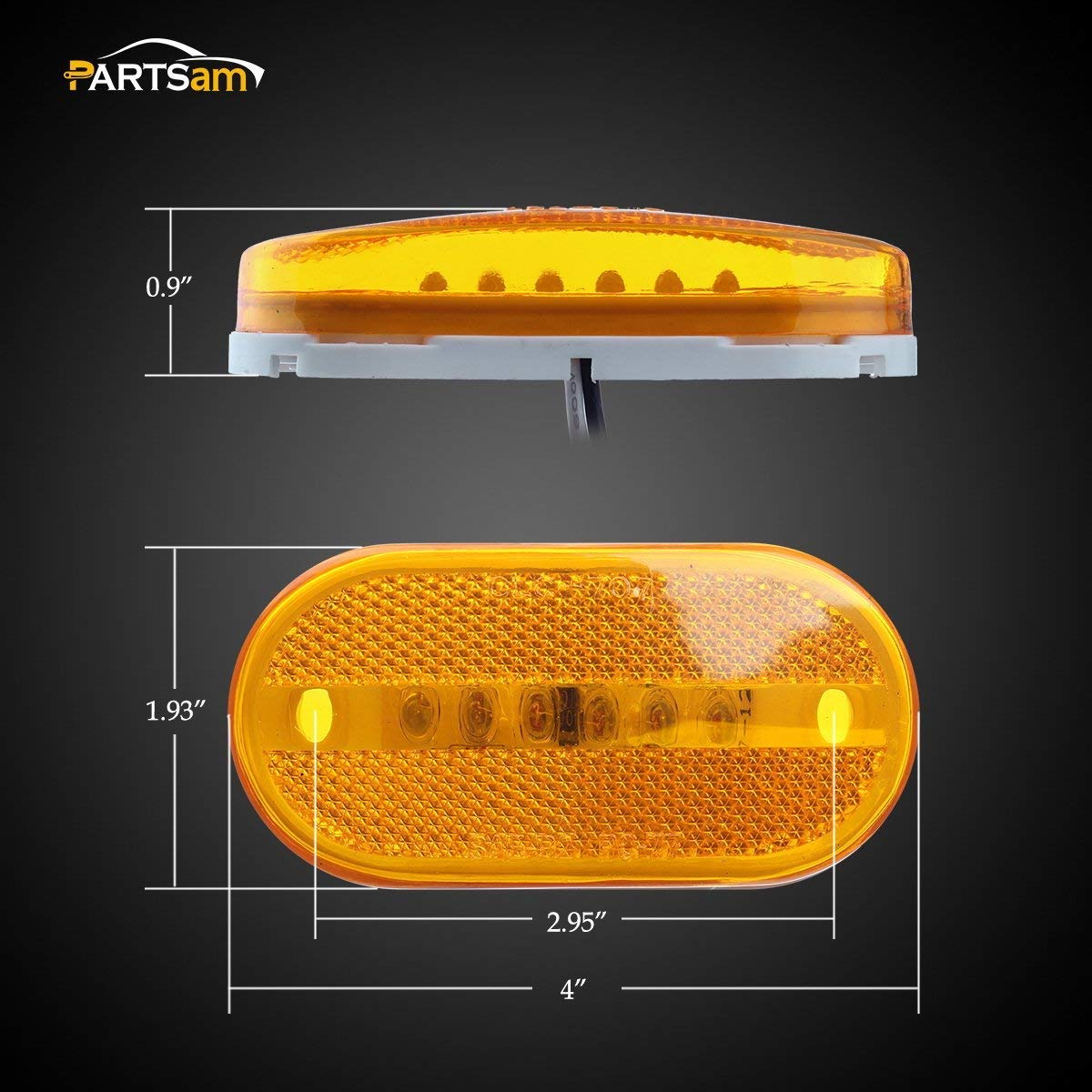 Partsam mounted on RV side demonstrating visible marker placement and safety benefit