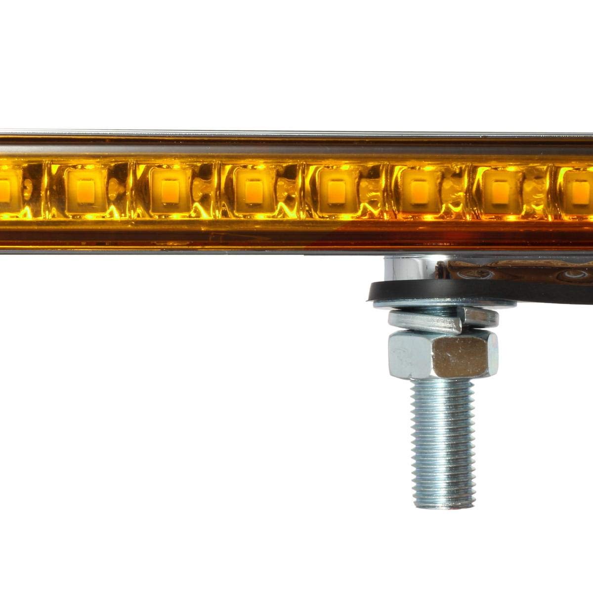Partsam LED bar mounted to semi trailer fender improving front and rear signaling visibility