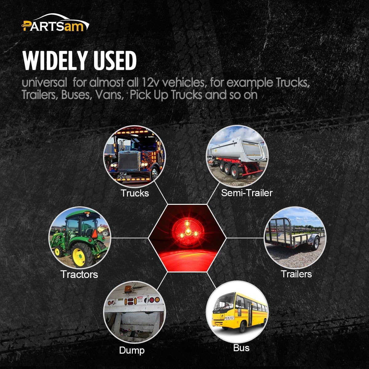 Partsam installed on trailer side showing improved marker visibility and road safety