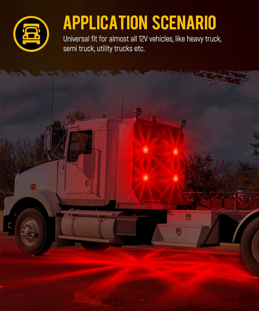 Partsam night illumination demonstrating bright starburst pattern for enhanced signaling