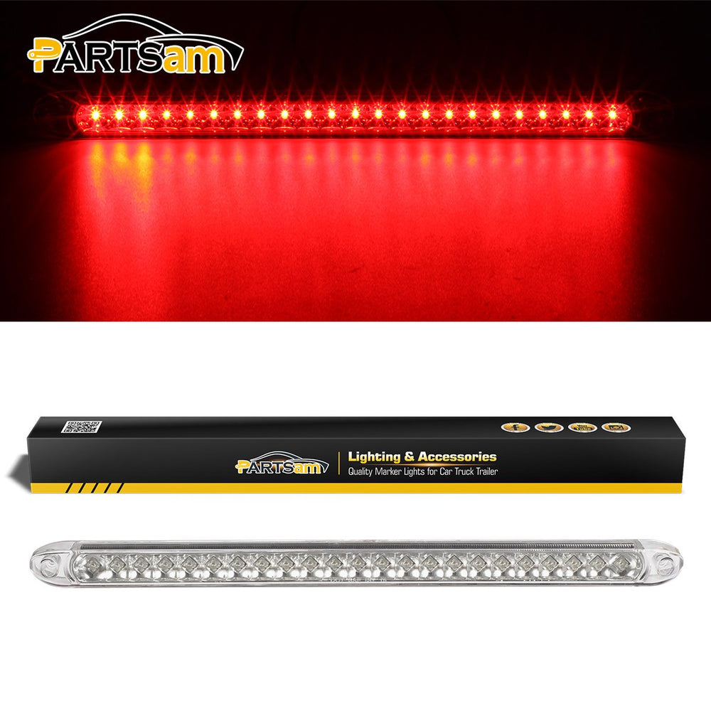 Partsam illuminated at night demonstrating strong red tail and brake visibility