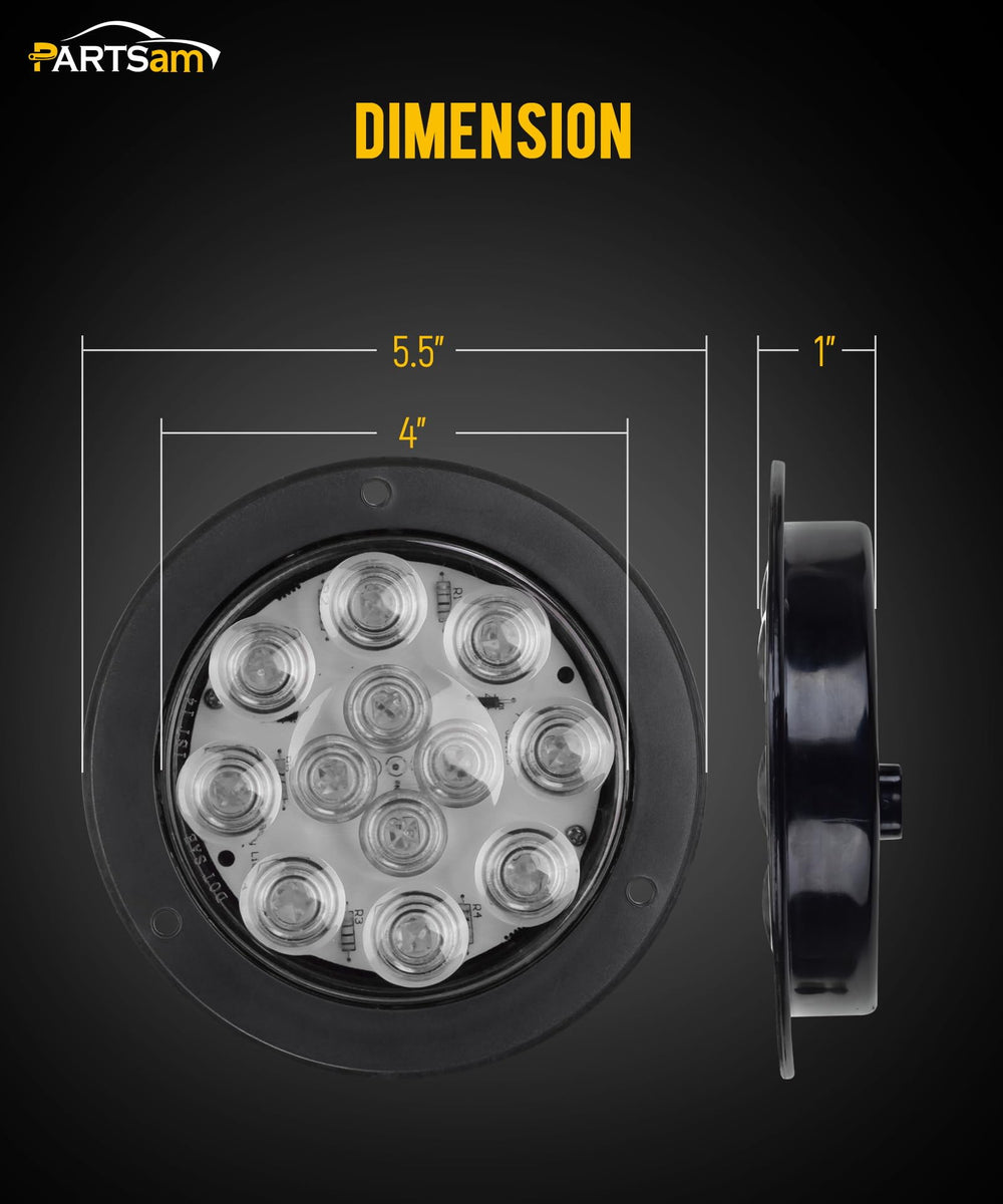 Partsam illuminated at night showing clear reverse light coverage