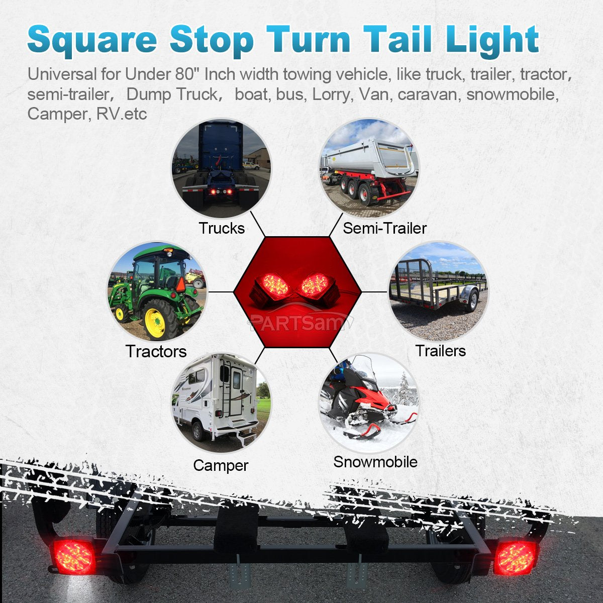 Partsam nighttime demo of stop, turn, tail LEDs improving visibility