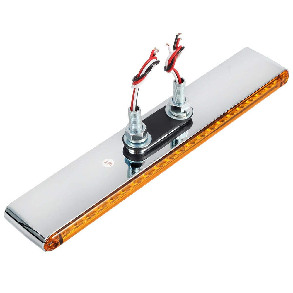 Partsam illuminated at night with amber forward and red rear LEDs enhancing roadside visibility