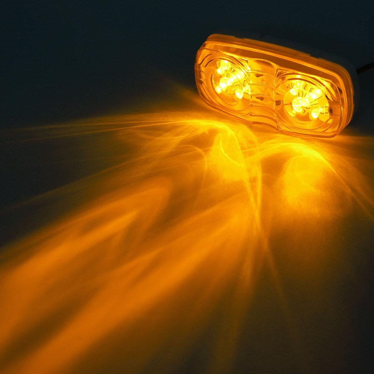 Partsam nighttime visibility on road showing enhanced amber safety lighting