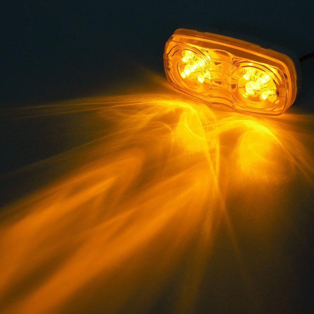 Partsam nighttime visibility on road showing enhanced amber safety lighting