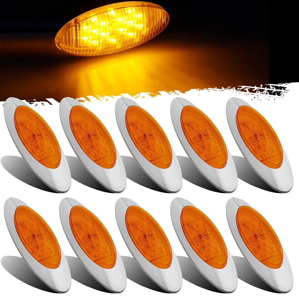 Partsam front view of oval amber marker light showing fit and visibility