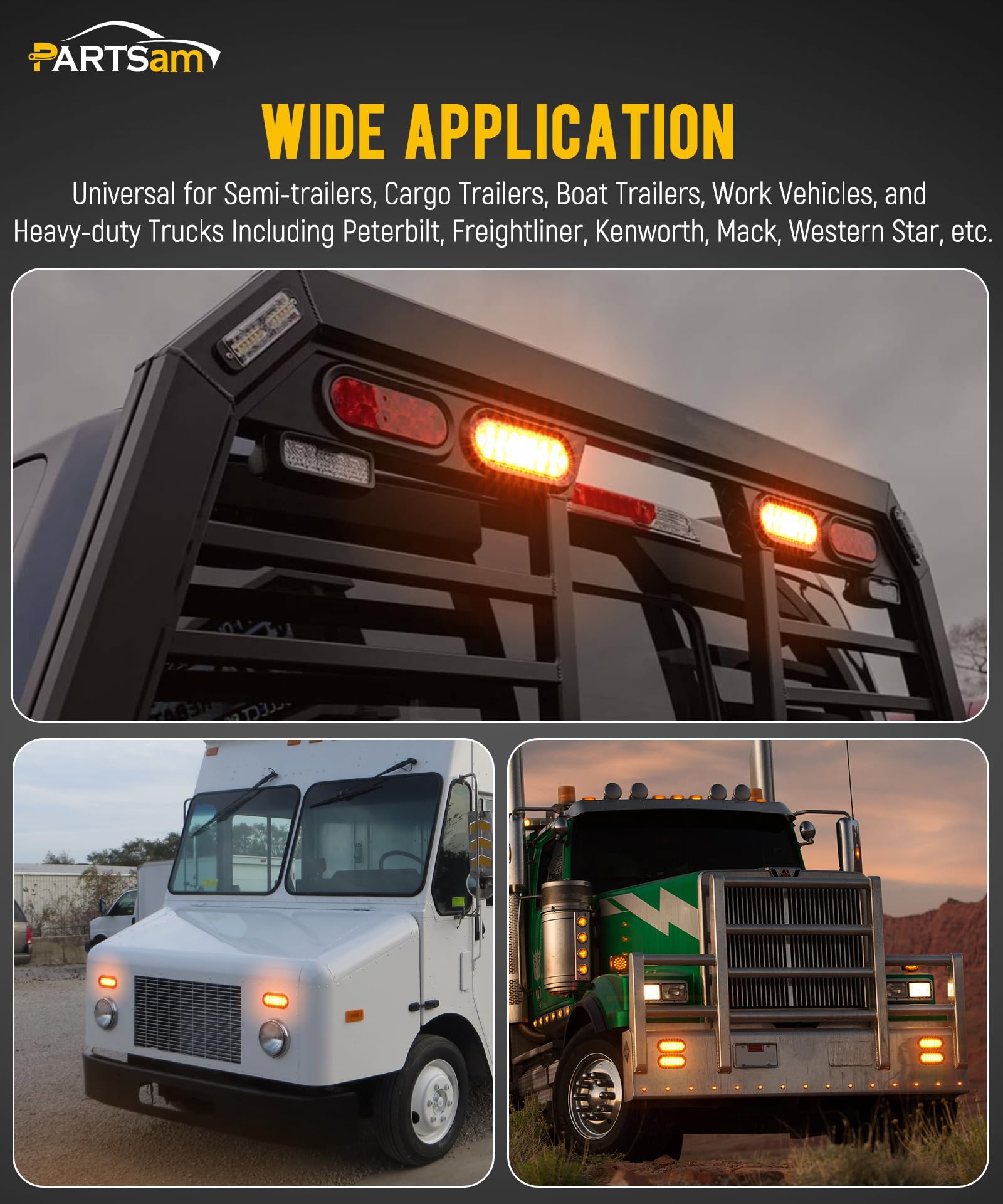 Partsam strobe installed on a trailer showing visibility and safety benefit