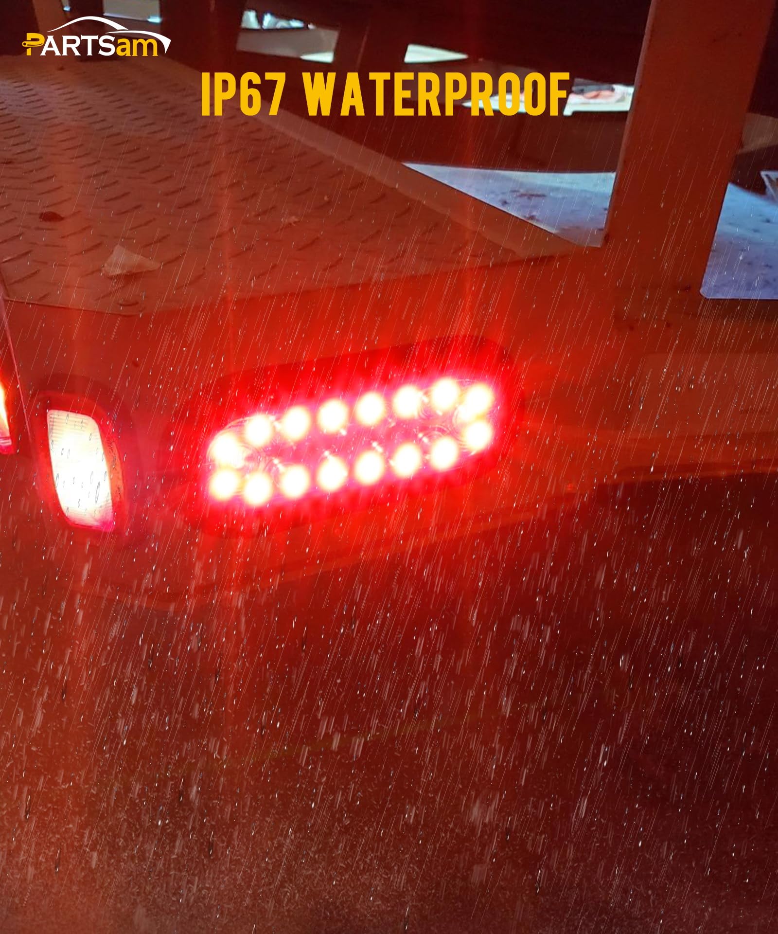 Partsam installed on RV trailer rear illustrating durable, weatherproof rear lighting