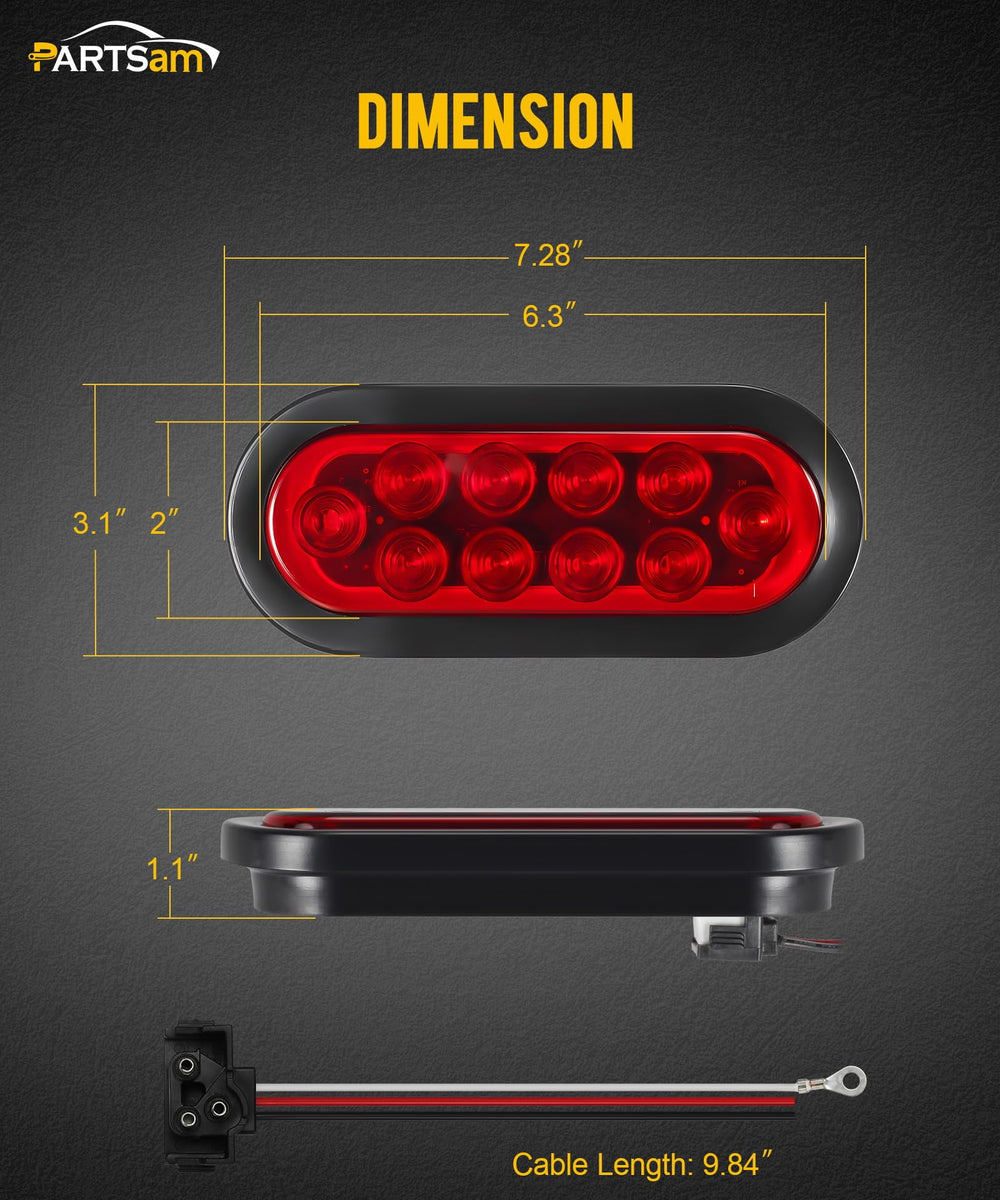 Partsam box contents with ten lights, grommets, and pigtails for install