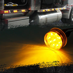 Partsam close-up of faceted reflector and nine LEDs for increased output